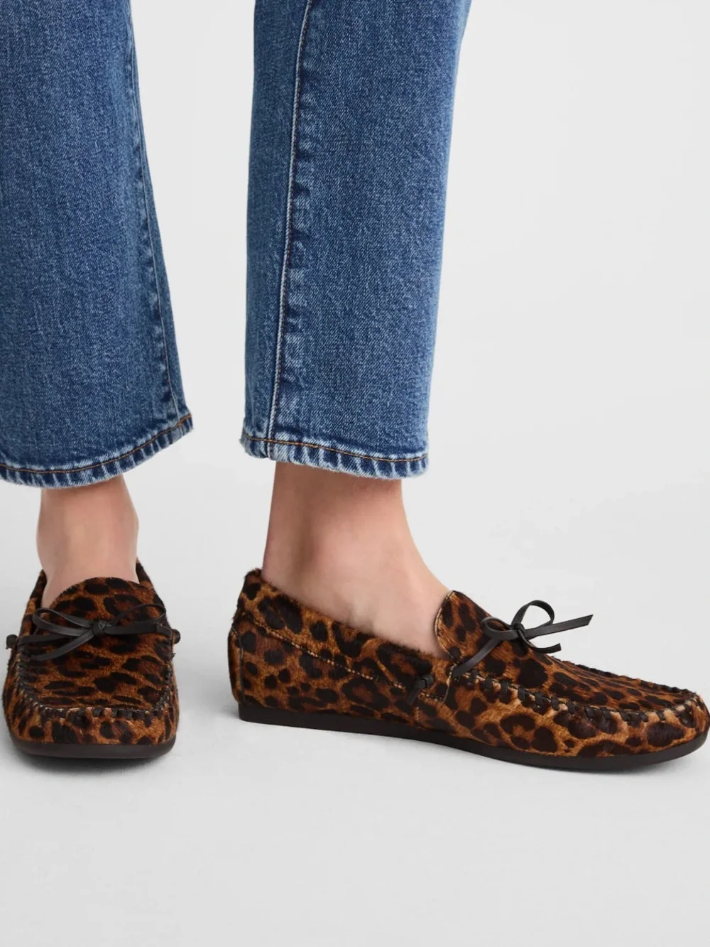 Madewell Women’s Meadow Whipstitched Genuine Calf hair Driver Flat Sz 6 NWB